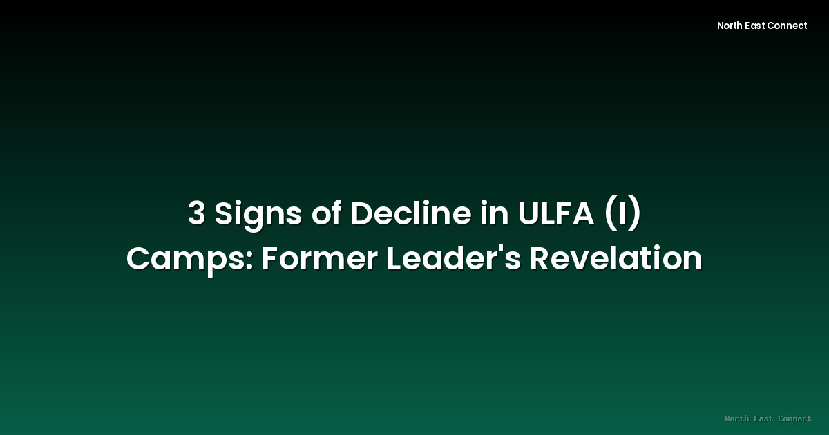 3 Signs of Decline in ULFA (I) Camps: Former Leader's Revelation