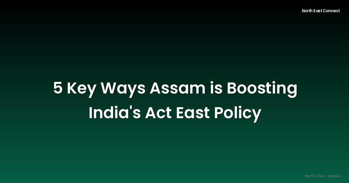 5 Key Ways Assam is Boosting India's Act East Policy