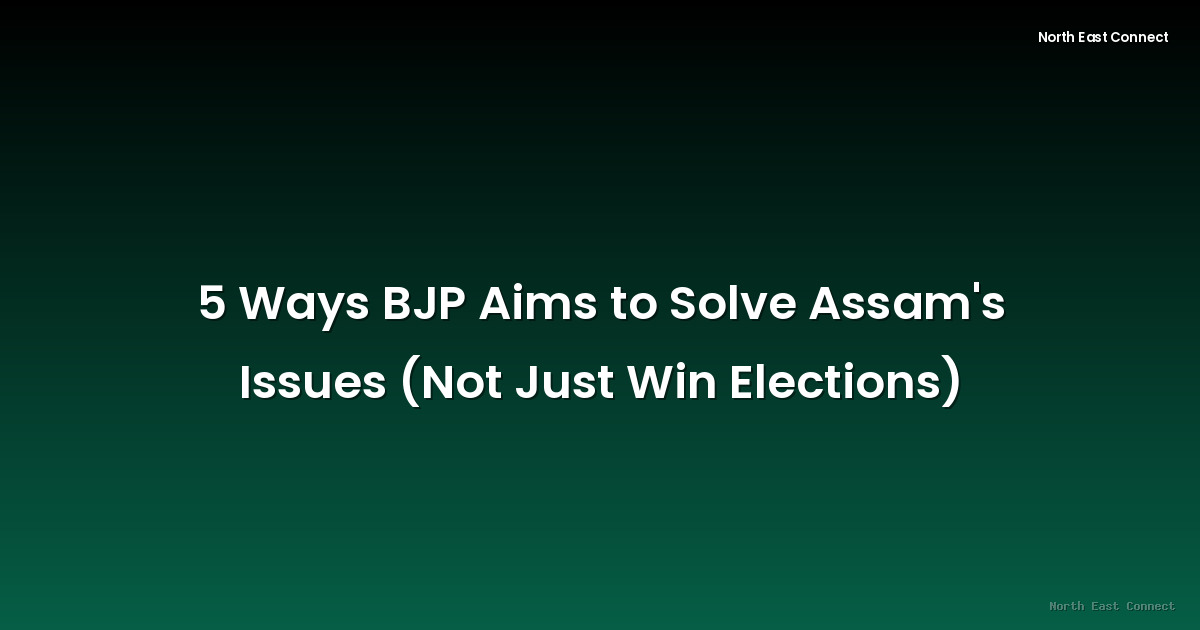 5 Ways BJP Aims to Solve Assam's Issues (Not Just Win Elections)
