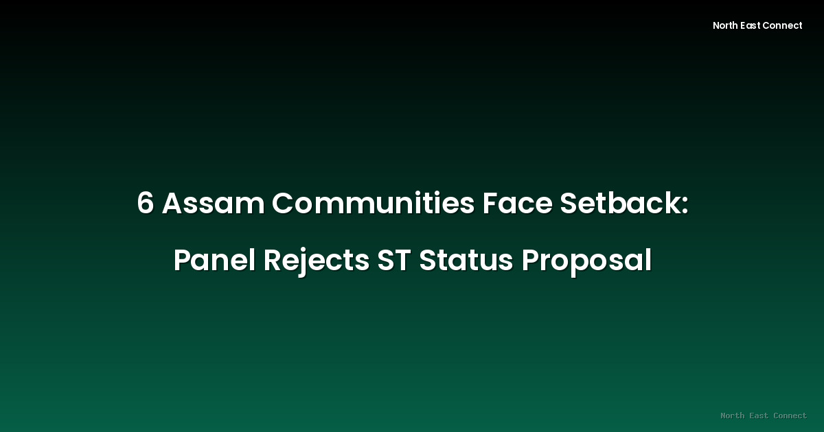 6 Assam Communities Face Setback: Panel Rejects ST Status Proposal