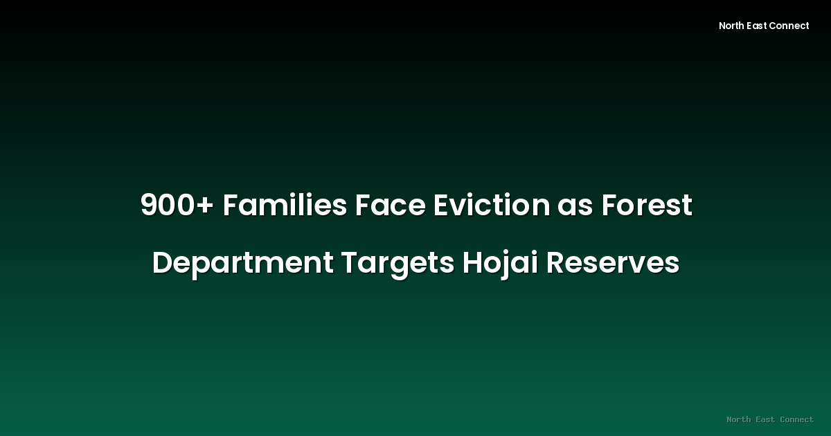 900+ Families Face Eviction as Forest Department Targets Hojai Reserves