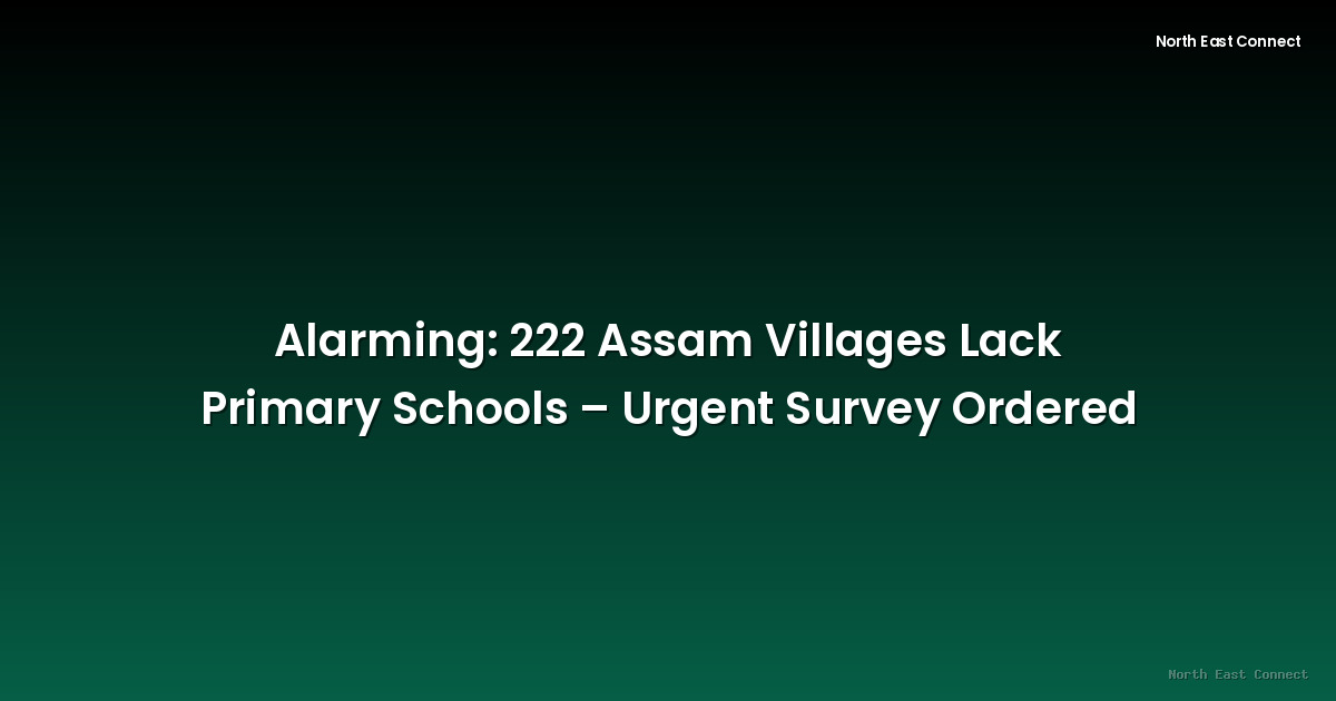 Alarming: 222 Assam Villages Lack Primary Schools – Urgent Survey Ordered