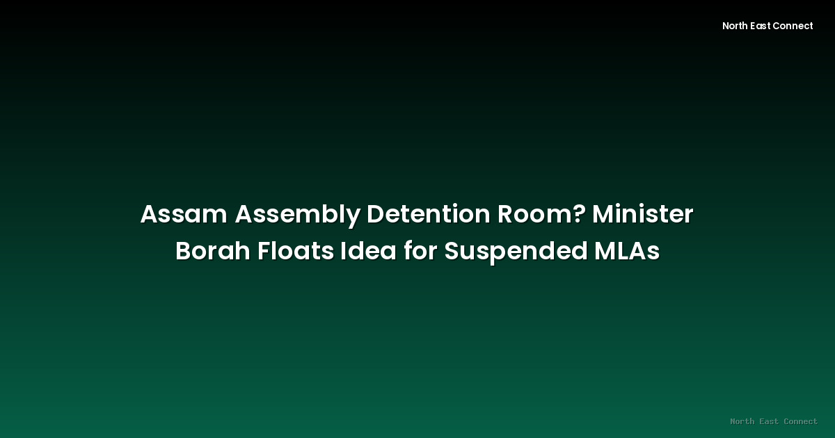 Assam Assembly Detention Room? Minister Borah Floats Idea for Suspended MLAs
