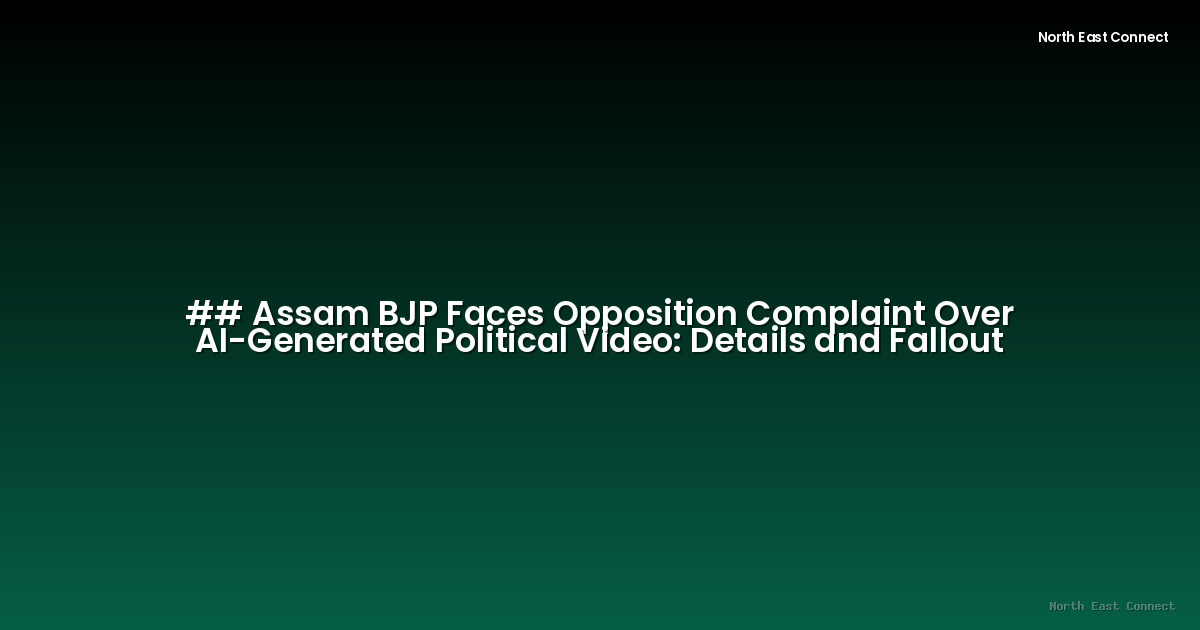 ## Assam BJP Faces Opposition Complaint Over AI-Generated Political Video:  Details and Fallout