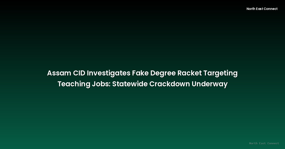 Assam CID Investigates Fake Degree Racket Targeting Teaching Jobs: Statewide Crackdown Underway