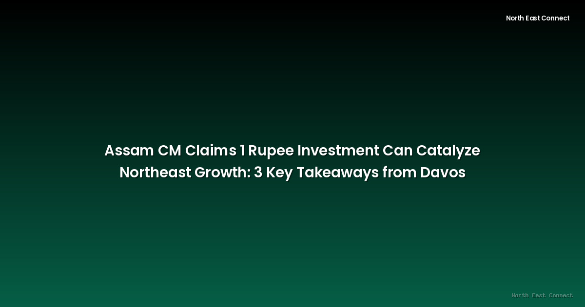 Assam CM Claims 1 Rupee Investment Can Catalyze Northeast Growth: 3 Key Takeaways from Davos