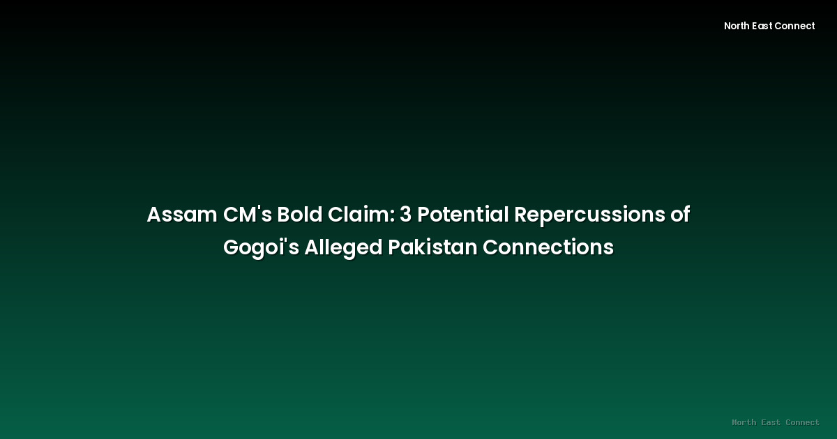 Assam CM's Bold Claim: 3 Potential Repercussions of Gogoi's Alleged Pakistan Connections