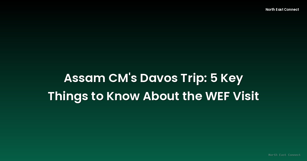 Assam CM's Davos Trip: 5 Key Things to Know About the WEF Visit