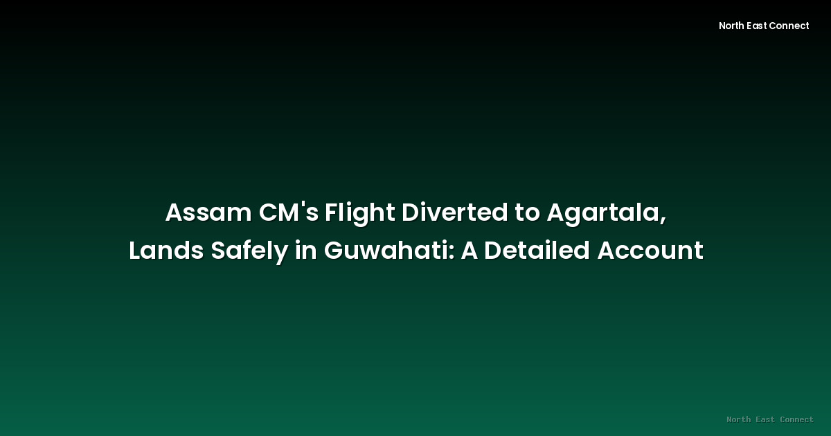 Assam CM's Flight Diverted to Agartala, Lands Safely in Guwahati: A Detailed Account