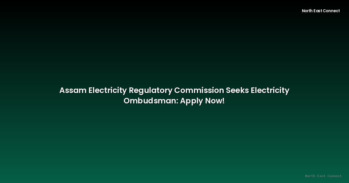 Assam Electricity Regulatory Commission Seeks Electricity Ombudsman:  Apply Now!
