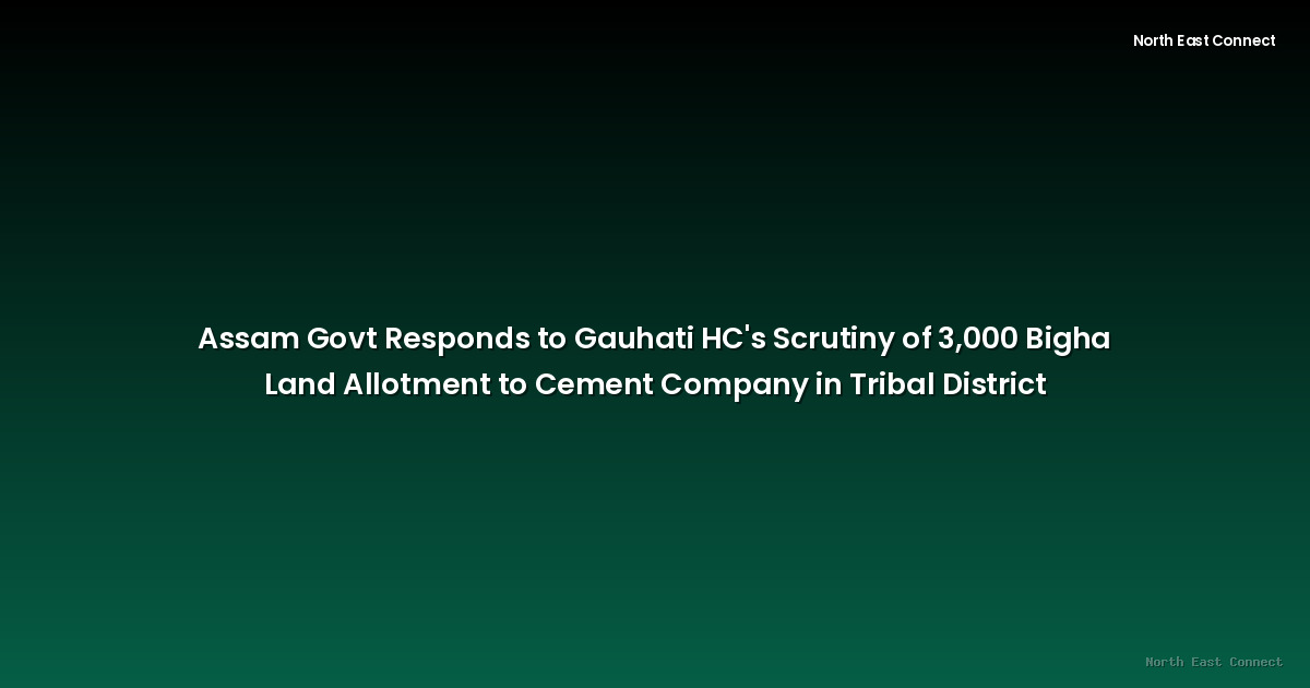Assam Govt Responds to Gauhati HC's Scrutiny of 3,000 Bigha Land Allotment to Cement Company in Tribal District