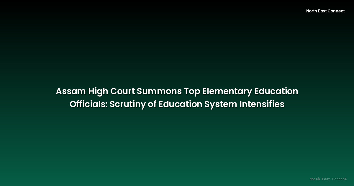 Assam High Court Summons Top Elementary Education Officials: Scrutiny of Education System Intensifies