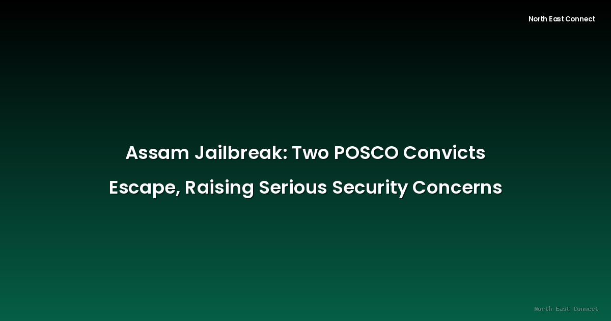 Assam Jailbreak: Two POSCO Convicts Escape, Raising Serious Security Concerns