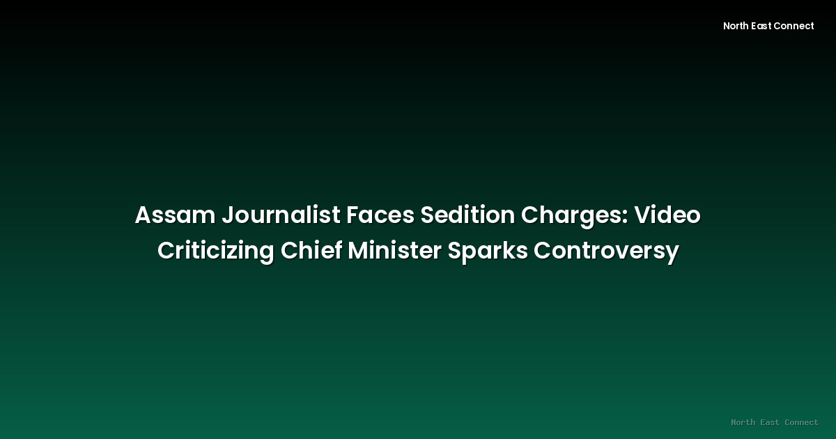 Assam Journalist Faces Sedition Charges: Video Criticizing Chief Minister Sparks Controversy