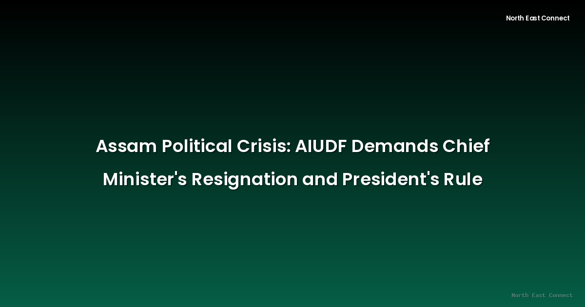 Assam Political Crisis: AIUDF Demands Chief Minister's Resignation and President's Rule