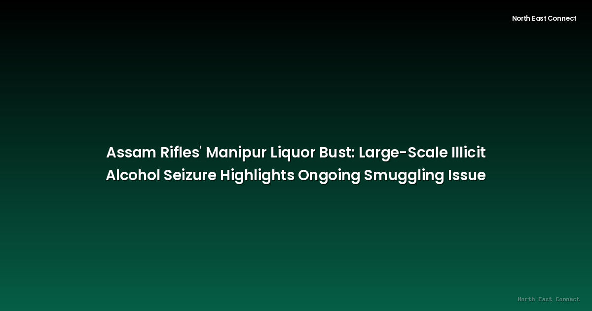 Assam Rifles' Manipur Liquor Bust:  Large-Scale Illicit Alcohol Seizure Highlights Ongoing Smuggling Issue