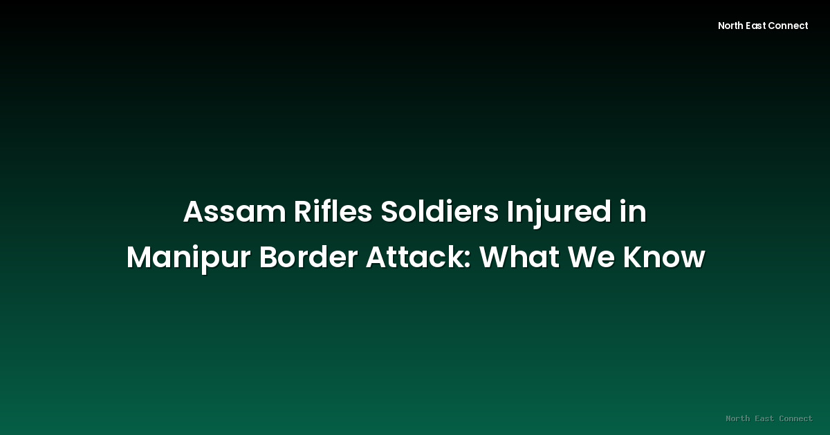 Assam Rifles Soldiers Injured in Manipur Border Attack: What We Know