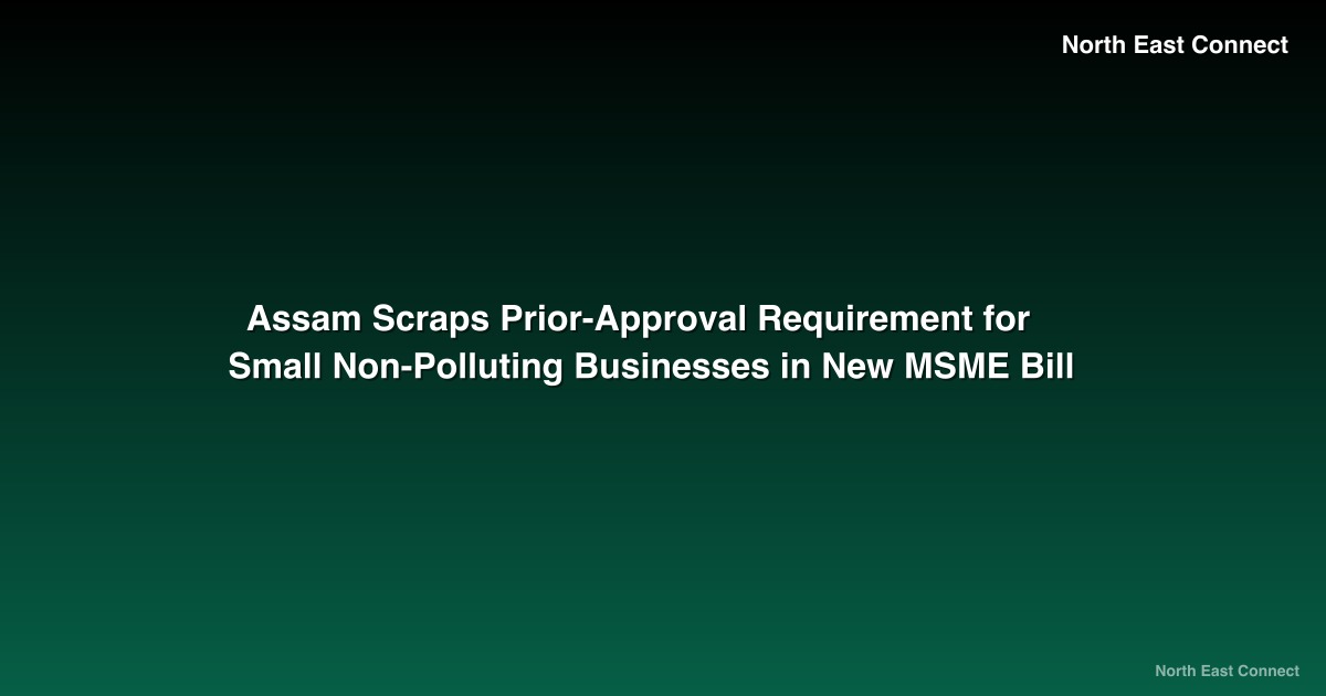 Assam Scraps Prior-Approval Requirement for Small Non-Polluting Businesses in New MSME Bill