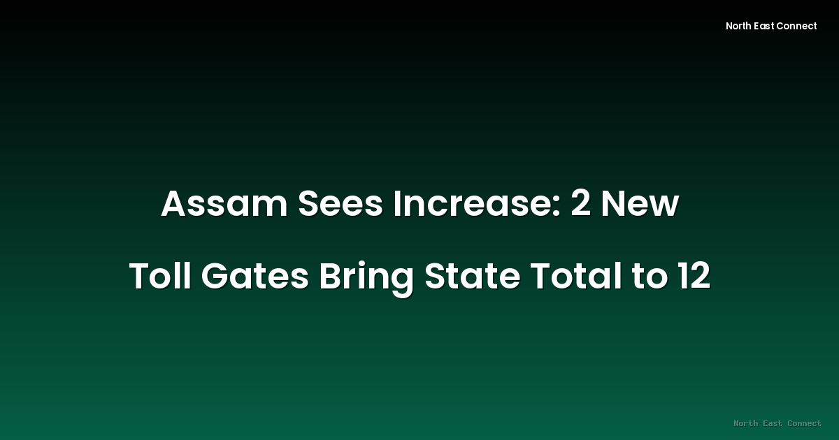 Assam Sees Increase: 2 New Toll Gates Bring State Total to 12