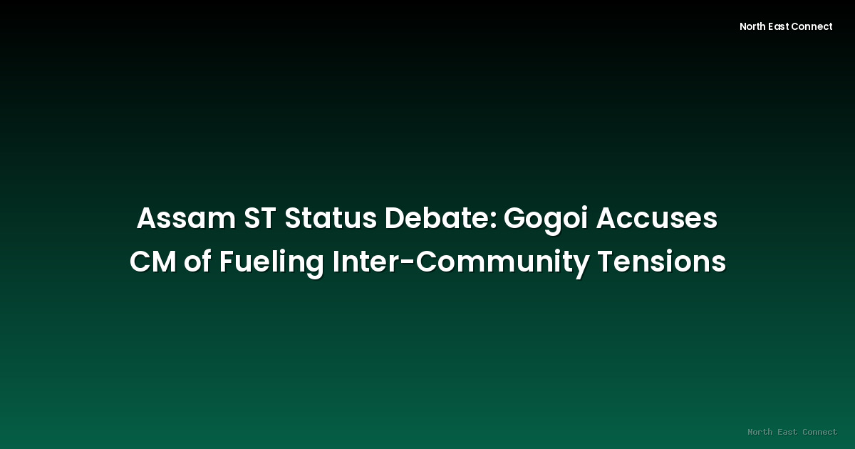 Assam ST Status Debate: Gogoi Accuses CM of Fueling Inter-Community Tensions