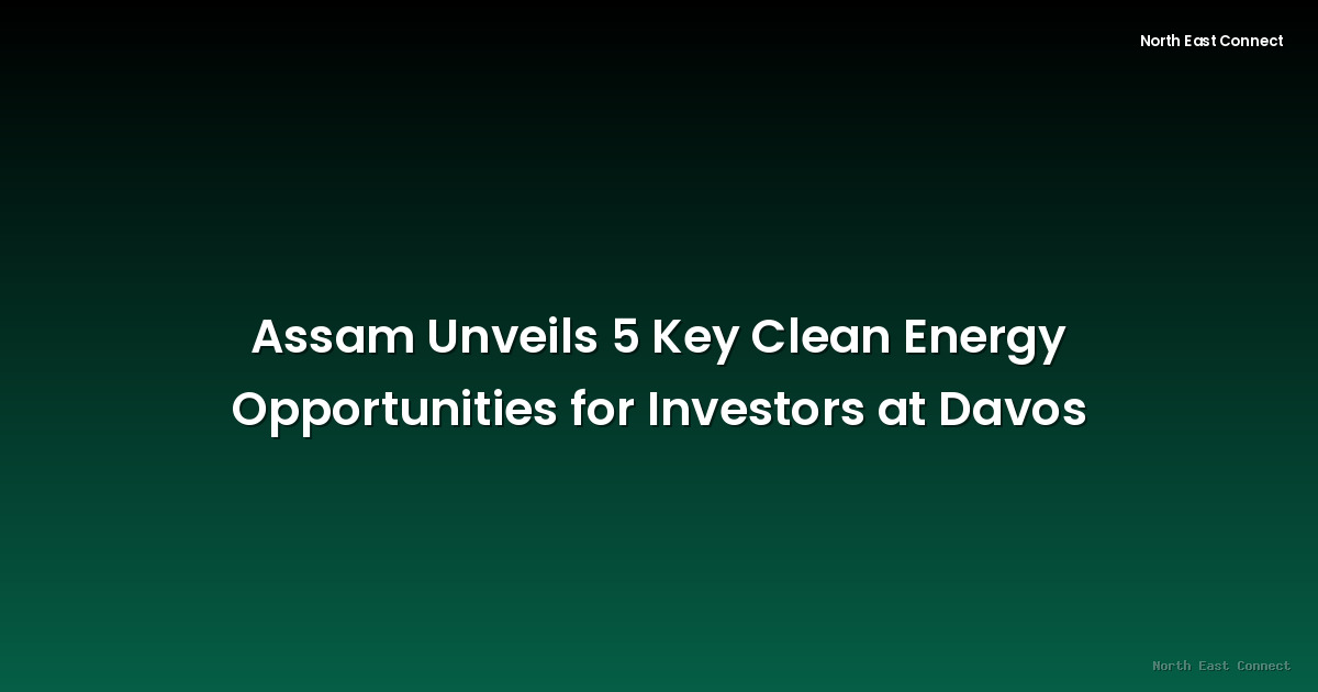 Assam Unveils 5 Key Clean Energy Opportunities for Investors at Davos