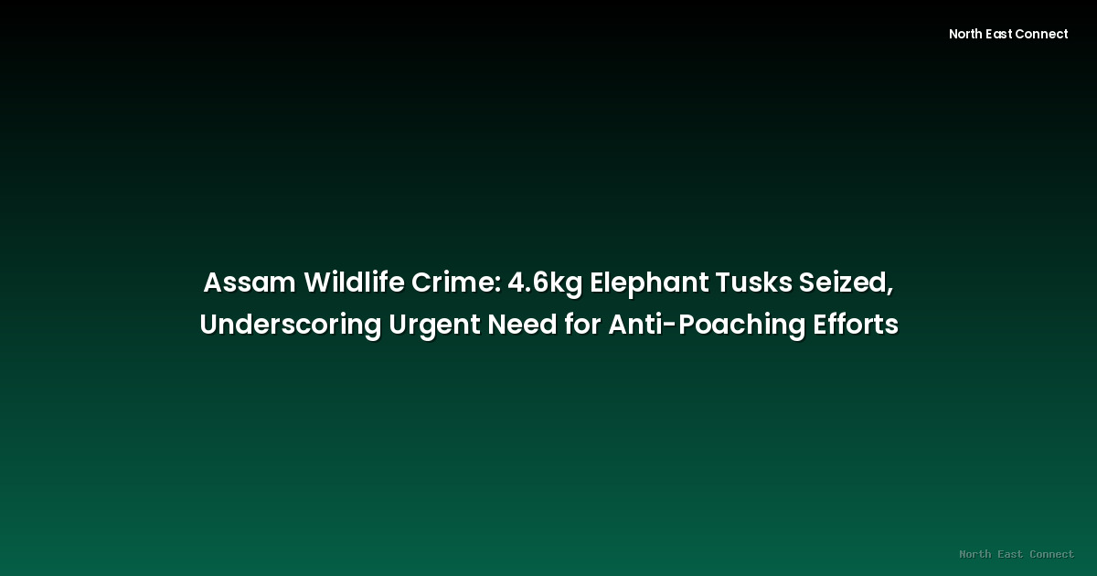 Assam Wildlife Crime: 4.6kg Elephant Tusks Seized, Underscoring Urgent Need for Anti-Poaching Efforts