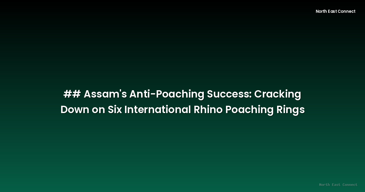 ## Assam's Anti-Poaching Success: Cracking Down on Six International Rhino Poaching Rings