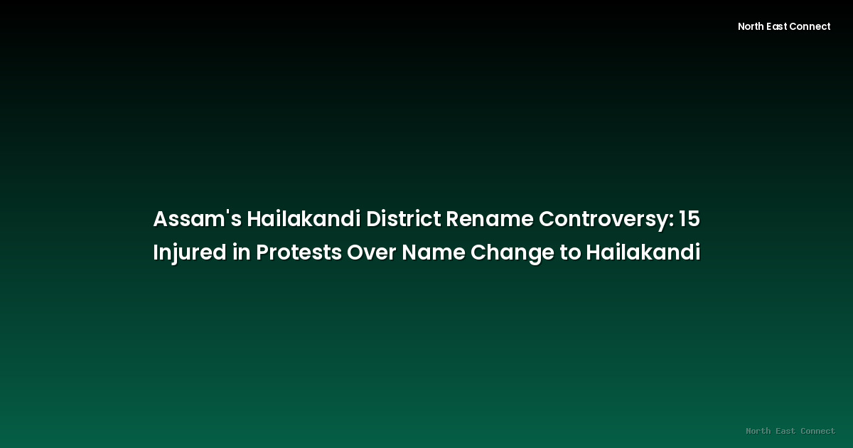 Assam's Hailakandi District Rename Controversy: 15 Injured in Protests Over Name Change to Hailakandi
