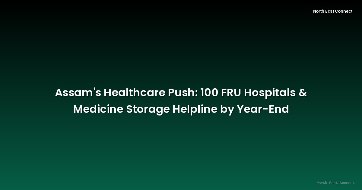 Assam's Healthcare Push: 100 FRU Hospitals & Medicine Storage Helpline by Year-End