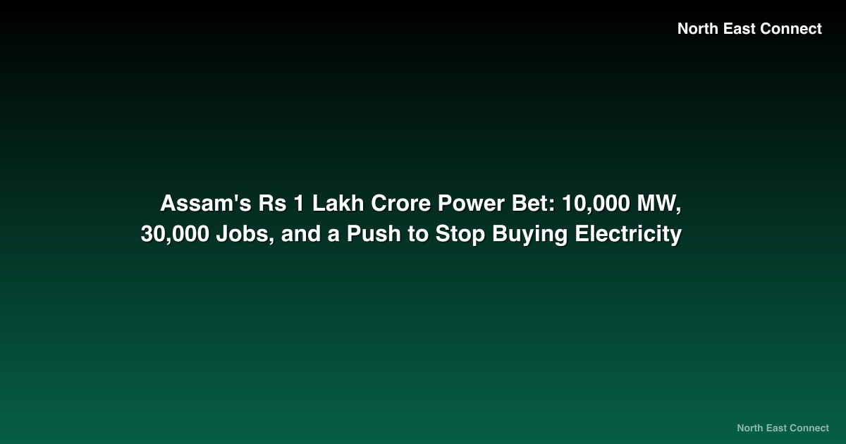 Assam's Rs 1 Lakh Crore Power Bet: 10,000 MW, 30,000 Jobs, and a Push to Stop Buying Electricity