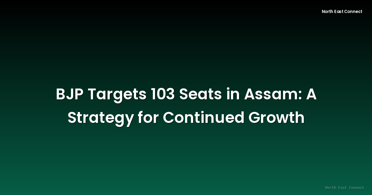 BJP Targets 103 Seats in Assam: A Strategy for Continued Growth