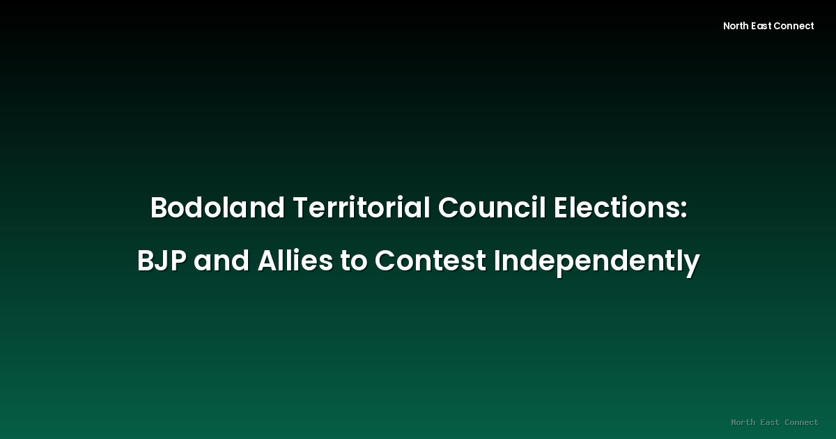 Bodoland Territorial Council Elections: BJP and Allies to Contest Independently