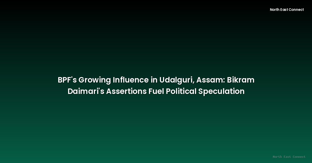 BPF's Growing Influence in Udalguri, Assam: Bikram Daimari's Assertions Fuel Political Speculation