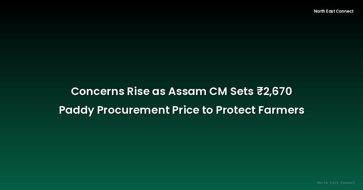 Concerns Rise as Assam CM Sets ₹2,670 Paddy Procurement Price to Protect Farmers