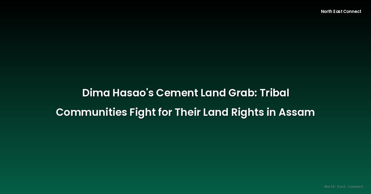 Dima Hasao's Cement Land Grab: Tribal Communities Fight for Their Land Rights in Assam