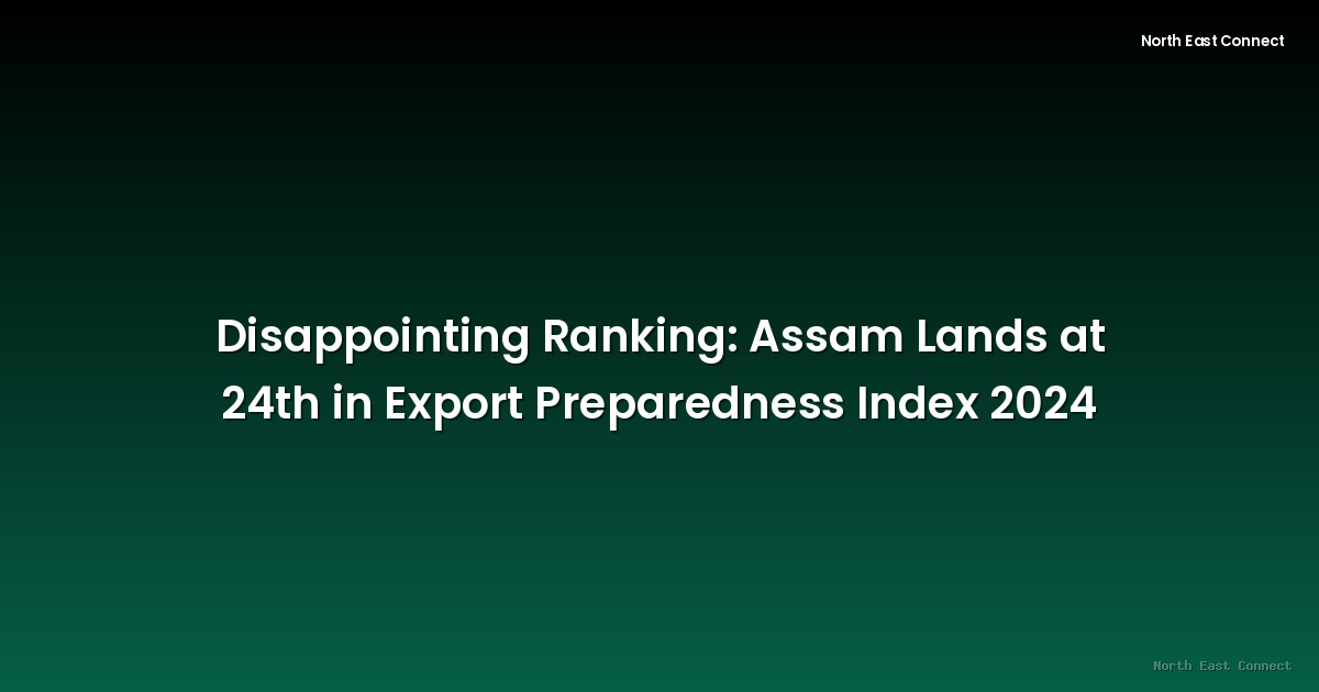 Disappointing Ranking: Assam Lands at 24th in Export Preparedness Index 2024