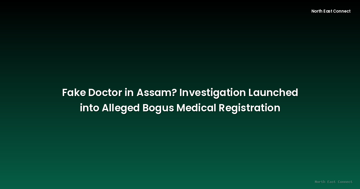Fake Doctor in Assam? Investigation Launched into Alleged Bogus Medical Registration