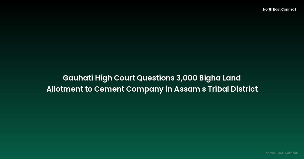 Gauhati High Court Questions 3,000 Bigha Land Allotment to Cement Company in Assam's Tribal District
