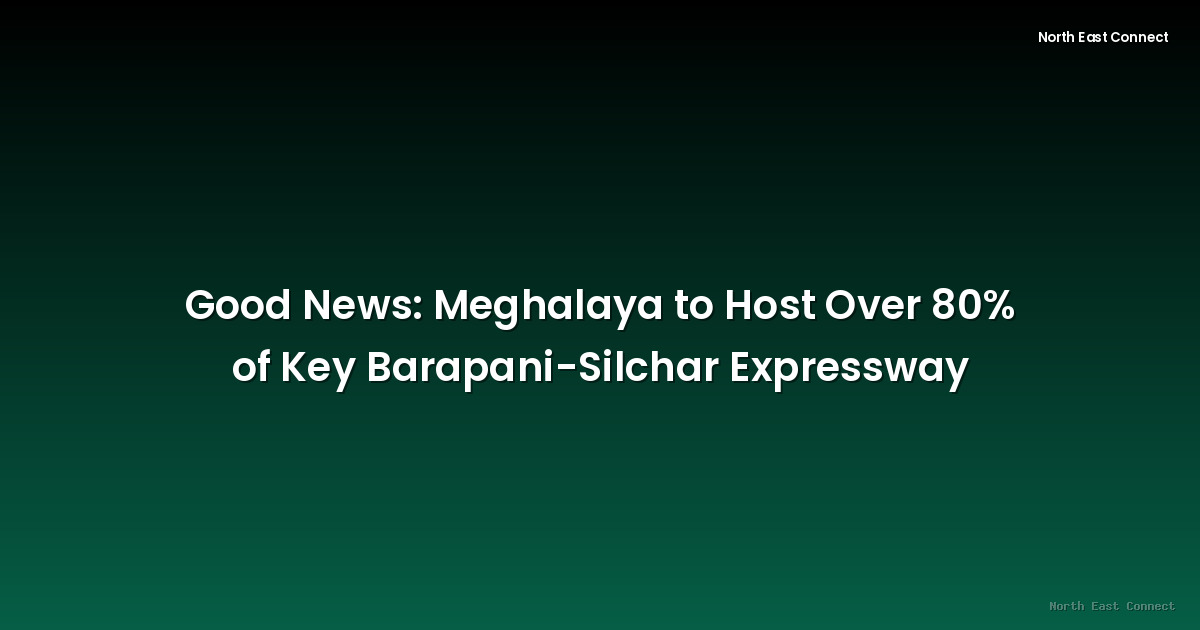Good News: Meghalaya to Host Over 80% of Key Barapani-Silchar Expressway