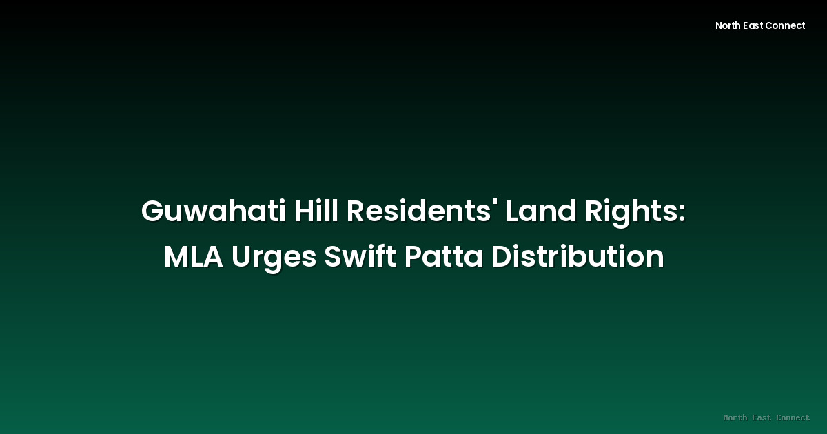 Guwahati Hill Residents' Land Rights: MLA Urges Swift Patta Distribution