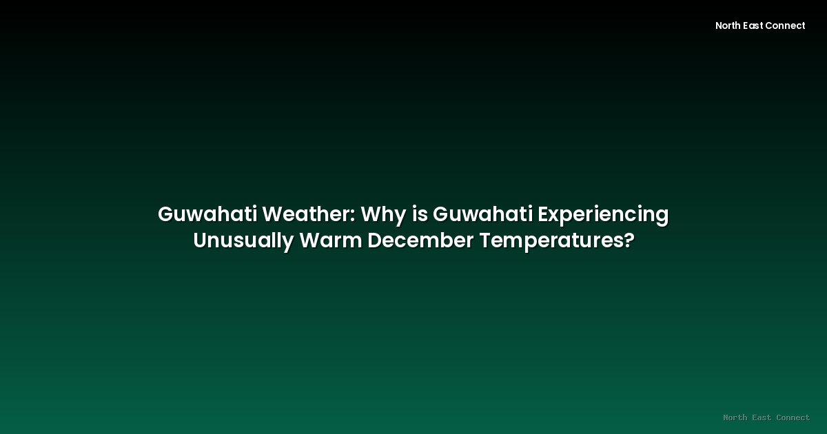 Guwahati Weather: Why is Guwahati Experiencing Unusually Warm December Temperatures?
