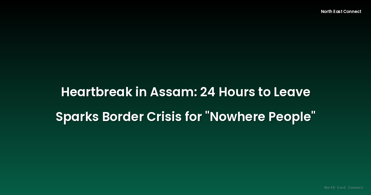 Heartbreak in Assam: 24 Hours to Leave Sparks Border Crisis for "Nowhere People"