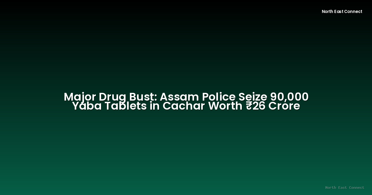 Major Drug Bust: Assam Police Seize 90,000 Yaba Tablets in Cachar Worth ₹26 Crore