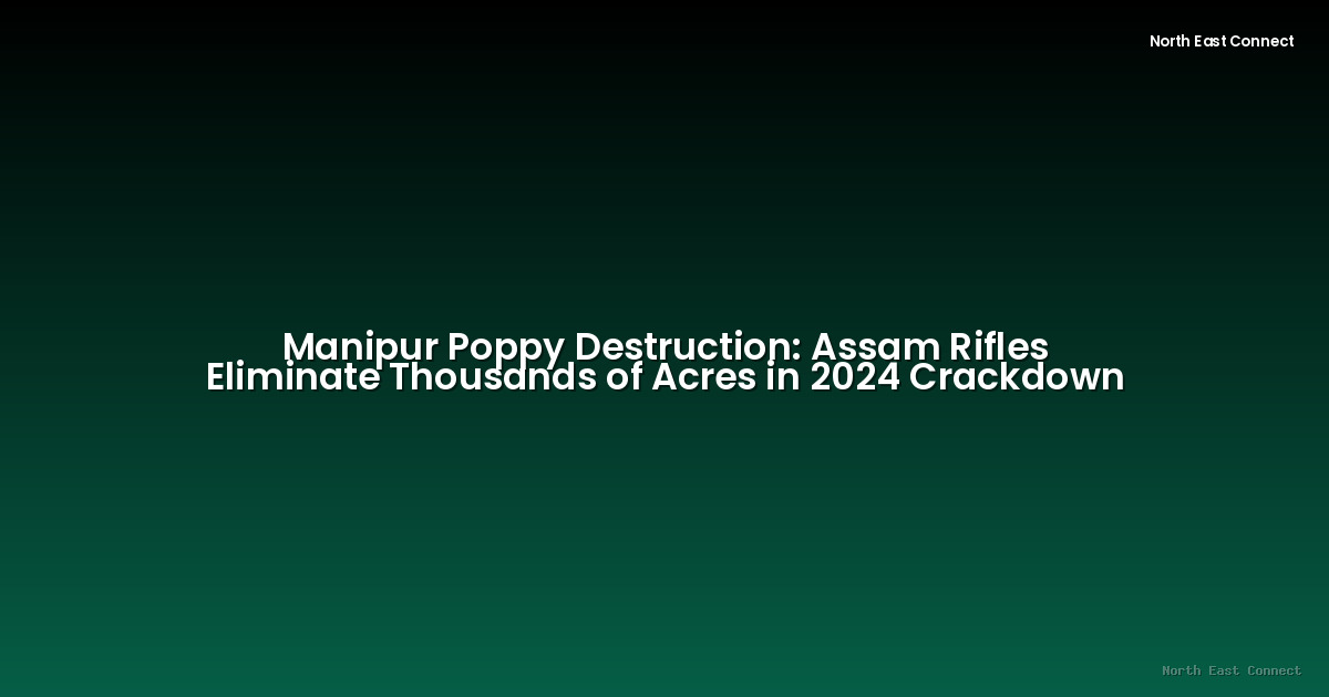 Manipur Poppy Destruction: Assam Rifles Eliminate Thousands of Acres in 2024 Crackdown