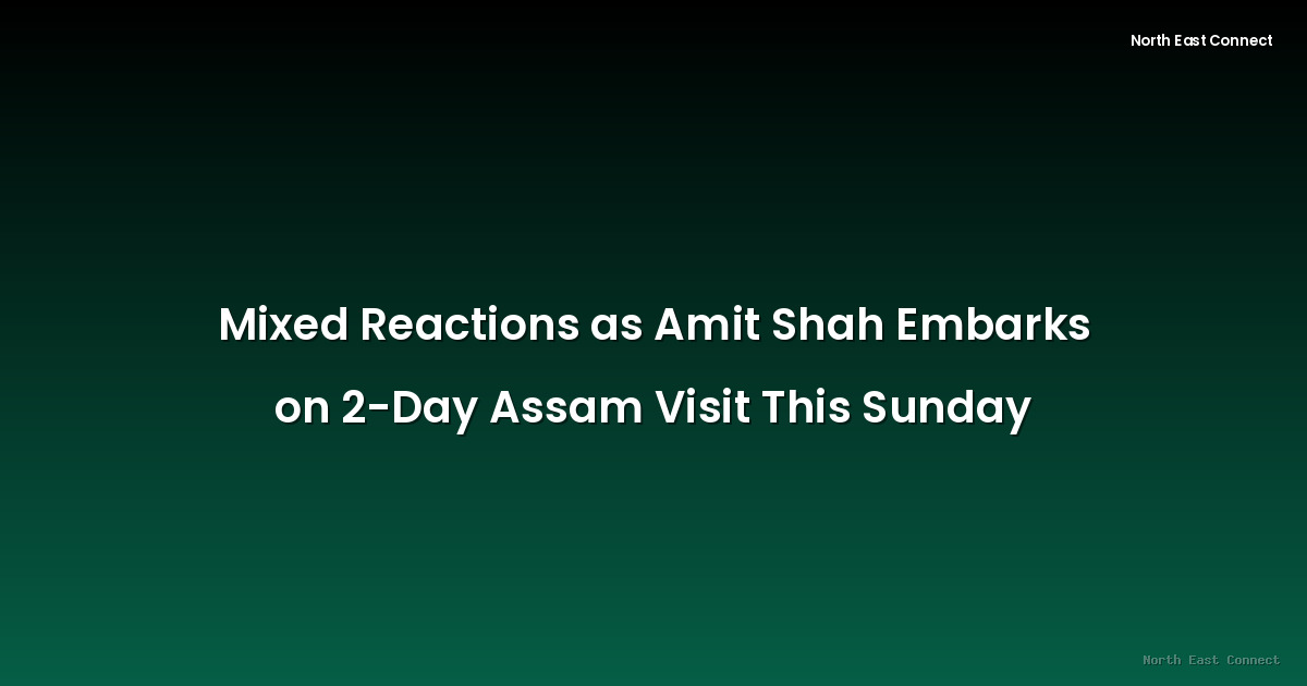 Mixed Reactions as Amit Shah Embarks on 2-Day Assam Visit This Sunday