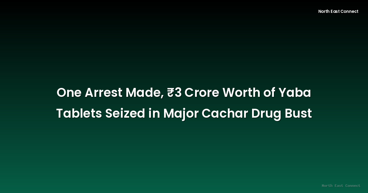 One Arrest Made, ₹3 Crore Worth of Yaba Tablets Seized in Major Cachar Drug Bust