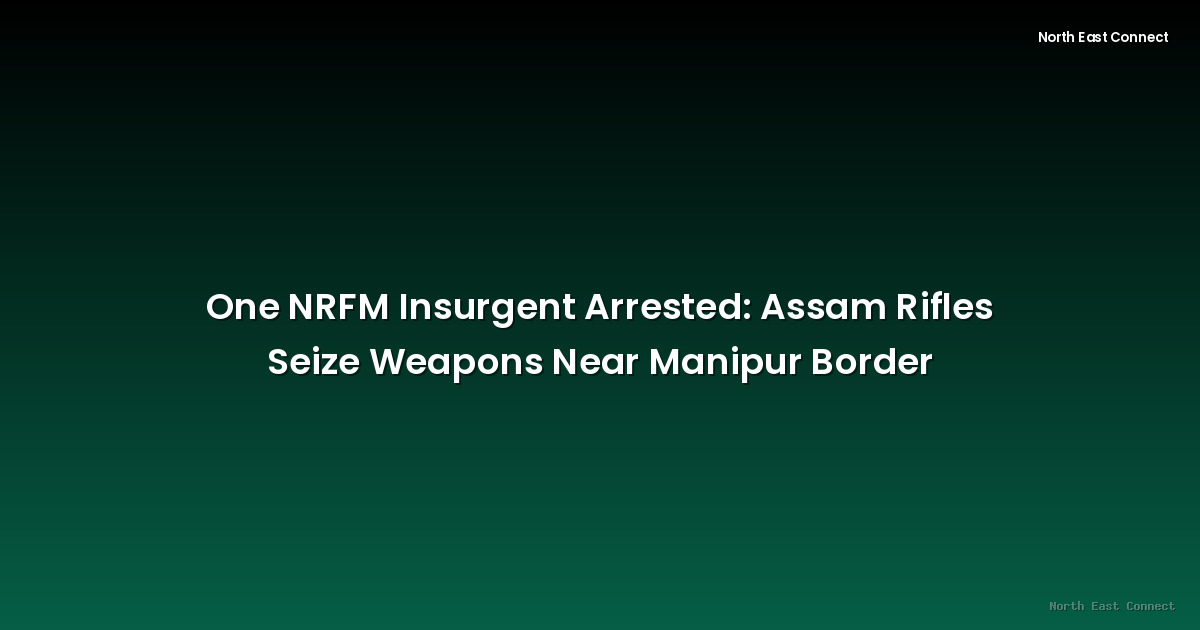 One NRFM Insurgent Arrested: Assam Rifles Seize Weapons Near Manipur Border