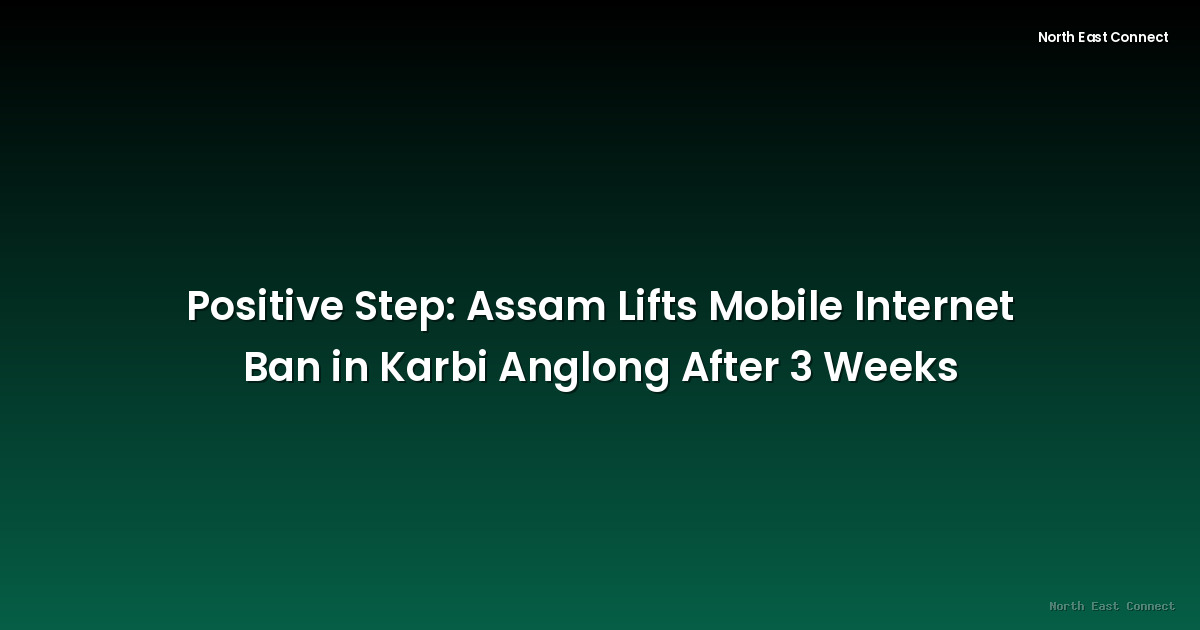 Positive Step: Assam Lifts Mobile Internet Ban in Karbi Anglong After 3 Weeks