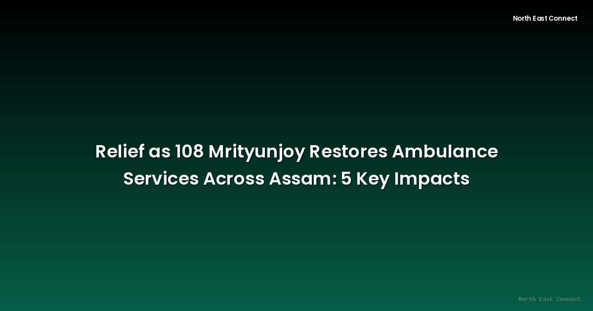 Relief as 108 Mrityunjoy Restores Ambulance Services Across Assam: 5 Key Impacts