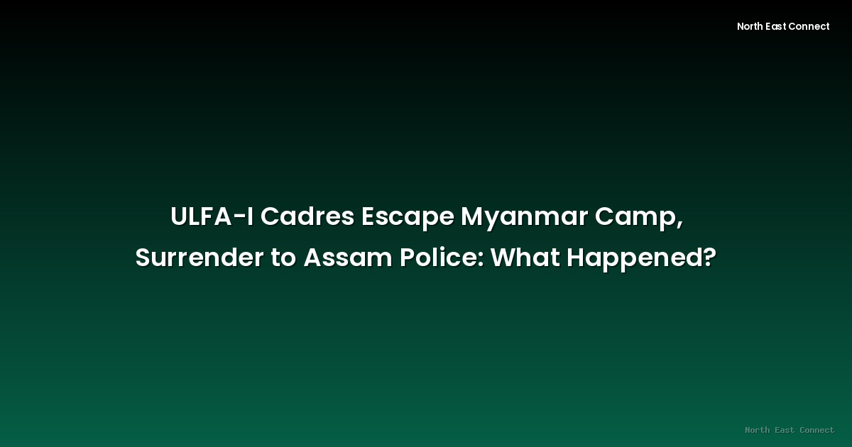 ULFA-I Cadres Escape Myanmar Camp, Surrender to Assam Police: What Happened?